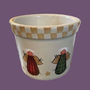 Vintage RRP Co Roseville Hand Painted Stoneware 1 Pint Crock Signed K Buyse